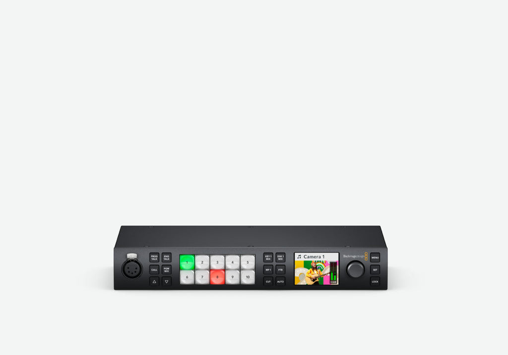 Blackmagic ATEM 1 M/E Constellation HD, Powerful 1 M/E live production switcher includes 10 standards converted 3G-SDI inputs, 6 x 3G-SDI outputs, DVE, 4 chroma keyers, a 16 way multiview, media players, talkback and USB webcam output