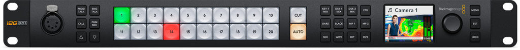 Blackmagic ATEM 4 M/E Constellation 4K, Massive 4 M/E Ultra HD live production switcher with 40 standards converted 12G-SDI inputs, 24 12G-SDI aux outputs, 16 ATEM Advanced Keyers, 4 multiviews and 2 SuperSource for a total of 12 DVEs