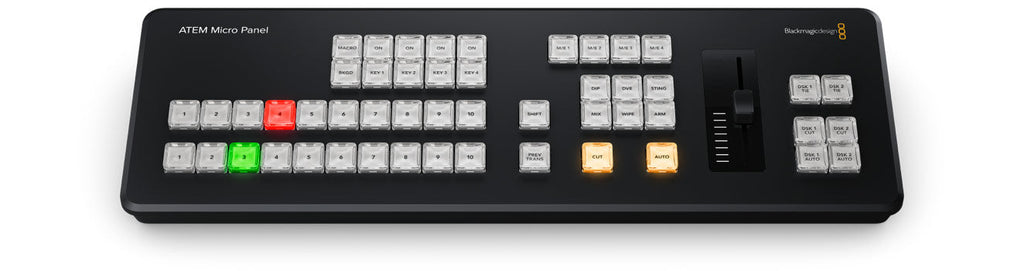 Blackmagic ATEM Micro Camera Panel, Portable camera panel with high end broadcast CCU controls, including battery, Bluetooth, and 8 camera select buttons for iris, pedestal, shutter, white balance, master gain, RGB balance and more