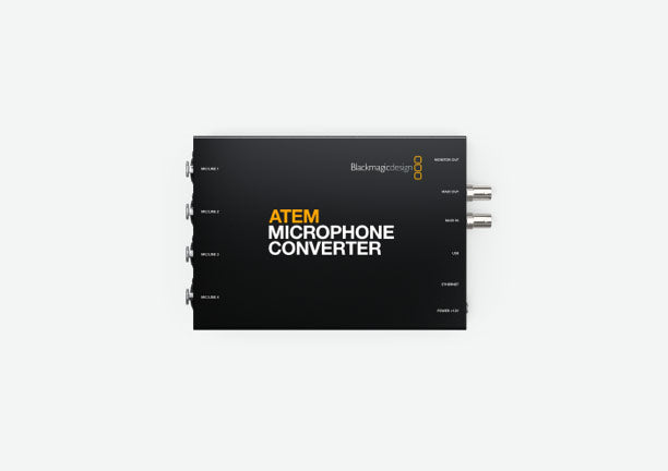 Blackmagic ATEM Microphone Converter, Expand microphone inputs by converting 4 analog XLR inputs to MADI