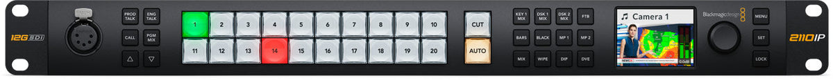 Blackmagic ATEM Monitoring Rack Panel 40, Rack mount 2 RU ATEM switcher control panel with built in monitoring converter
