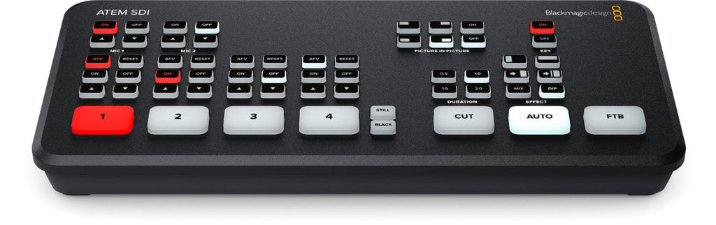 Blackmagic ATEM SDI Pro ISO, Compact live streaming switcher with 4 standards converted 3G-SDI inputs, built in hardware streaming, multiview, USB webcam, DVE, chroma key, media player and ISO recording of all 4 video inputs