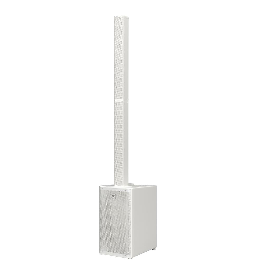 RCF EVOX J11 White, Active Three-Way Portable Column PA System, 12 inch Woofer with 12 x 3 inch Full-Range and 1.75 inch Compression Driver, 3500W Class-D, 132 dB Max SPL, 120 X 40 True Resistive Waveguide, Built-In DSP