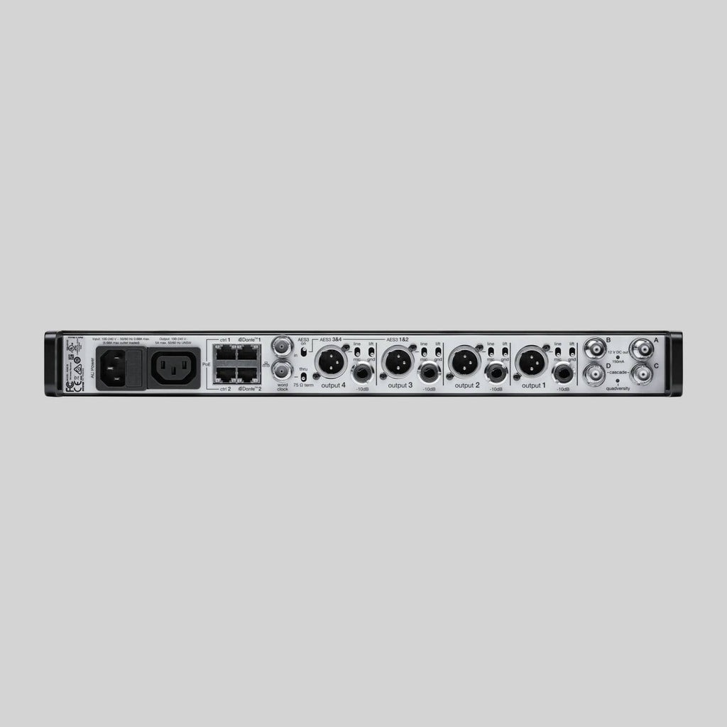 Shure AD4Q-DC-C, Four-Channel Digital Wireless Receiver, AD Quad CH DC Rx L/pts 750-960 MHz
