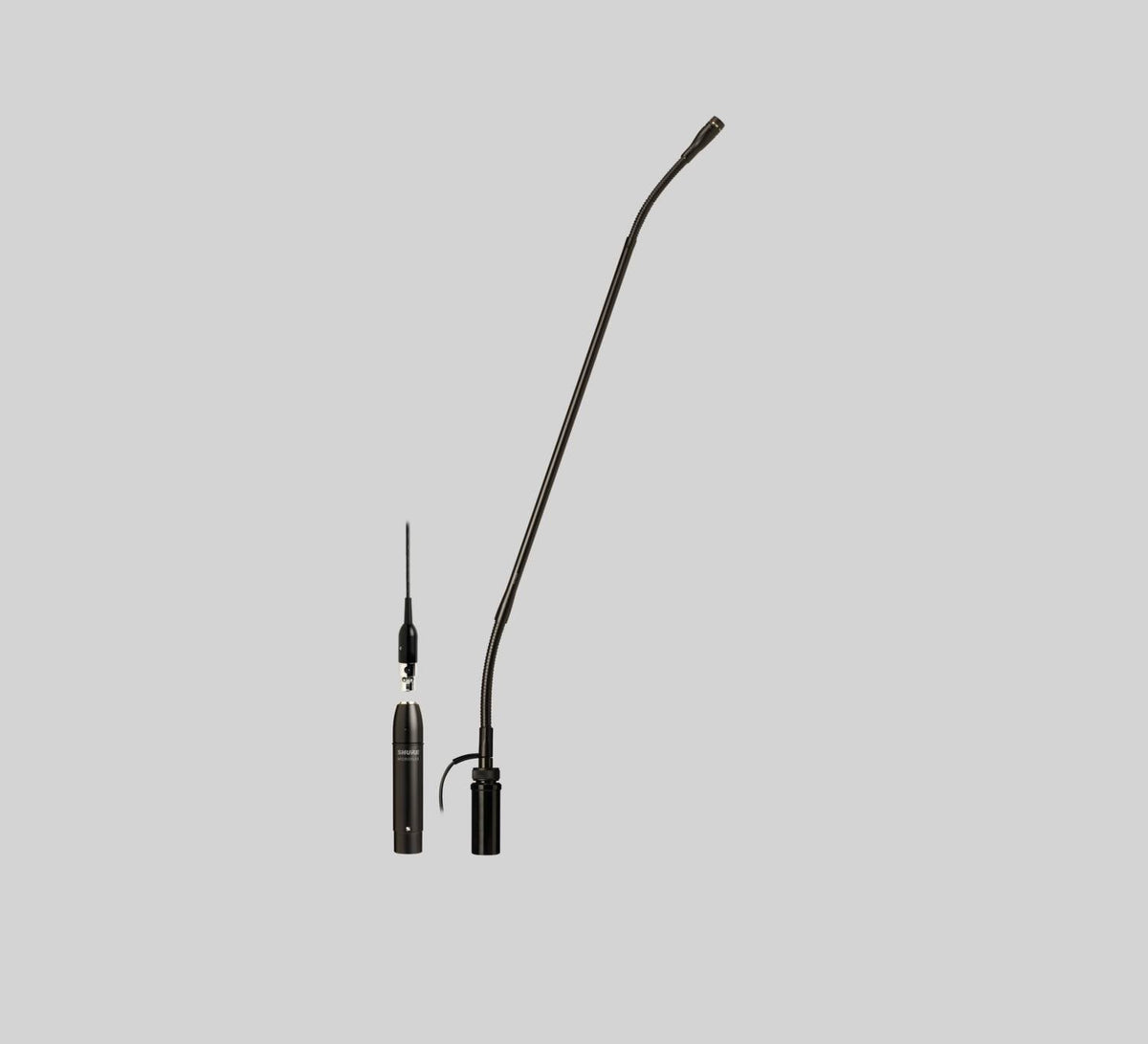 Shure MX418D/C, Microflex Standard Gooseneck Microphone, Cardioid-18" Desktop Gooseneck Condenser Microphone, Attached 10´ XLR Cable, Logic Functions, Programmable Switch and LED Indicator, Attached Desktop Base