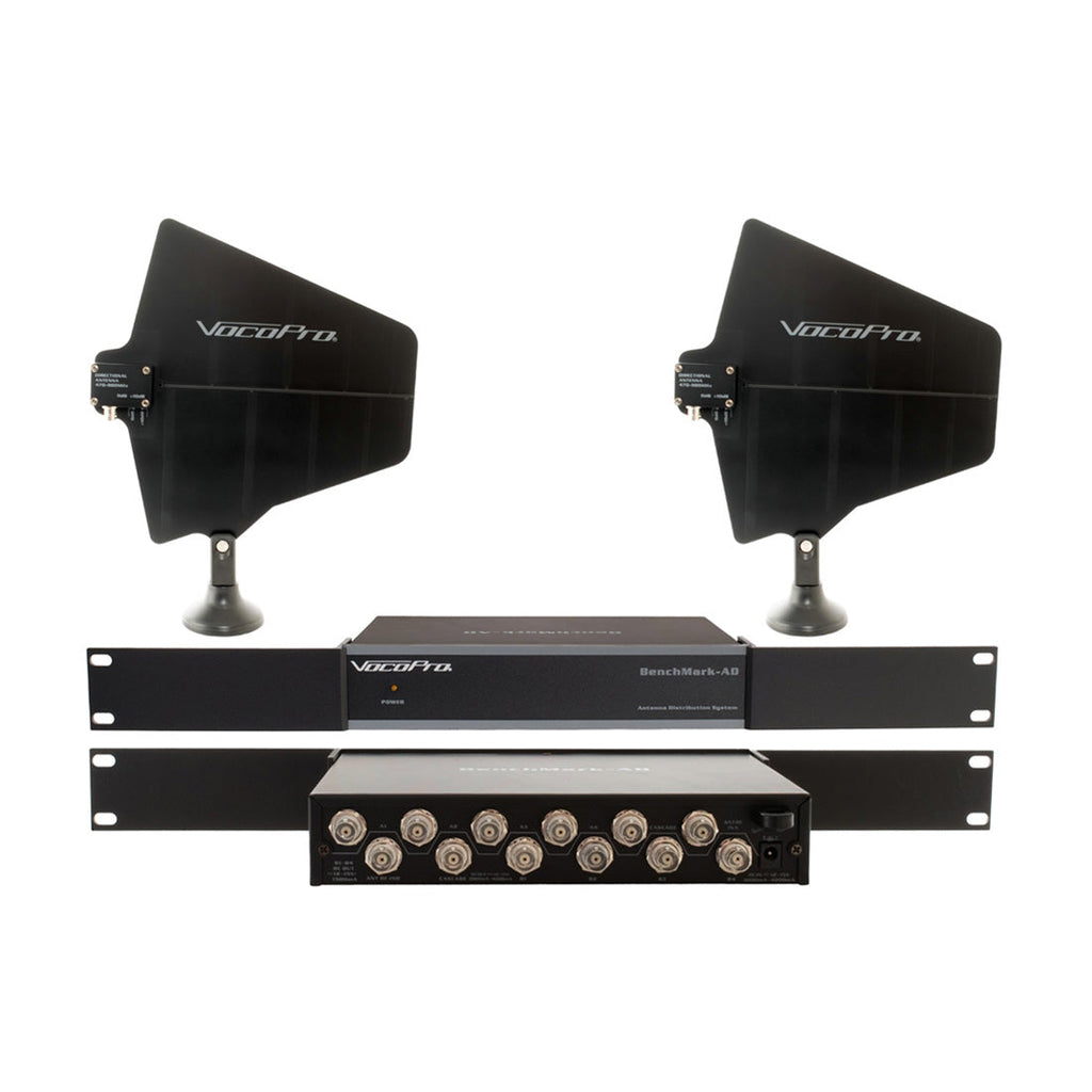 VocoPro Benchmark-AD - Professional Antenna Distribution System with Two Active Directional Antenna Bundle
