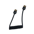 Blackhawk Full HDMI Cable, Coiled 12 inch to 24 inch, High-Speed HDMI Type-A Male to Male, 4K 60hz and 3D, Nylon Braided, Black