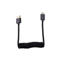 Blackhawk Mini HDMI to Full HDMI Coiled Cable, 12 inch to 24 inch, Mini HDMI Type-C Male to Full HDMI Type-A Male, 4K 60hz and 3D, Nylon Braided, Black