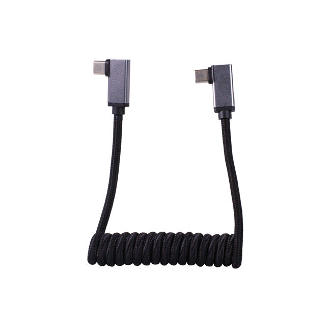 Blackhawk USB-C to USB-C High Speed Cable, Right Angle, USB 3.1 Gen 2, 10gb/s, 100W PD Charging, 8K Video, Thunderbolt 3 Compatible, Nylon Braided, Black