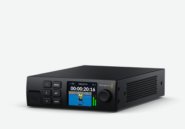 Blackmagic 2110 IP Converter 3x3G, Bi-Directional 3 channel 3G-SDI 2110 IP converter with built in control panel and LCD for status