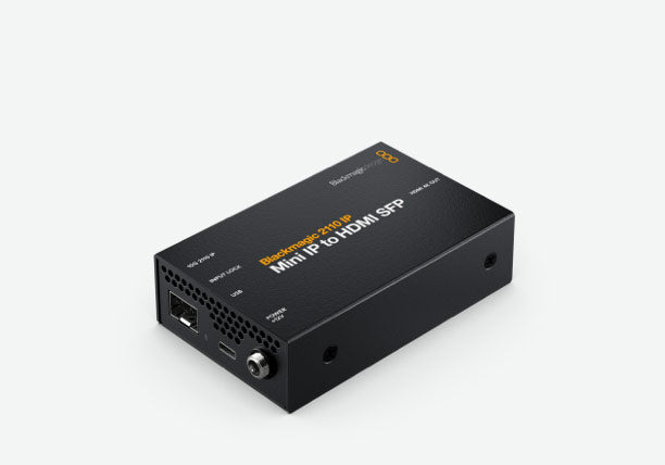 Blackmagic 2110 IP Mini IP to HDMI SFP, Monitor 2110 IP video and audio on any HDMI monitor or TV
