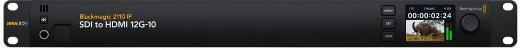 Blackmagic 2110 IP Presentation Converter, Designed for speaker podiums with connections for laptops, projectors and microphones all in the one converter
