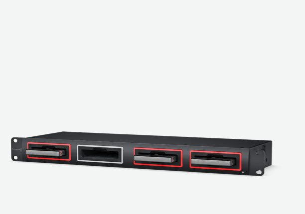 Blackmagic MultiDock 10G, Super fast, rack mount 4 slot USB-C solid state disk dock that lets you edit directly from your media disks!