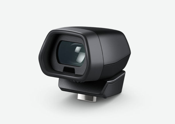Blackmagic Pocket Cinema Camera Pro EVF, High quality viewfinder with built in proximity sensor, 4 element glass diopter, built in status information, and a digital focus chart