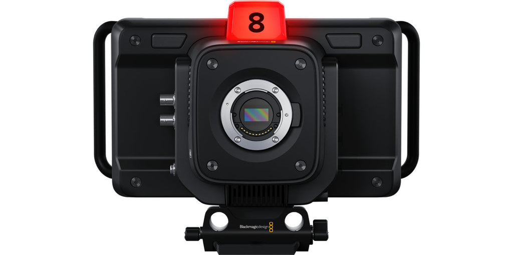 Blackmagic Studio Camera 4K Pro G2, Designed for professional SDI switchers, you get the features of the Studio Camera Plus, as well as 12G-SDI, XLR audio, bright HDR LCD, 5-pin XLR talkback, 10G Ethernet IP link and HD live streaming