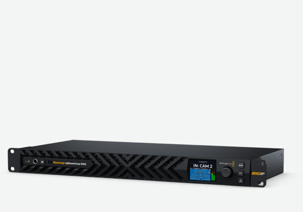 Blackmagic UpDownCross 100G, Multi-channel standards converter with native SMPTE-2110 connections via 100G Ethernet