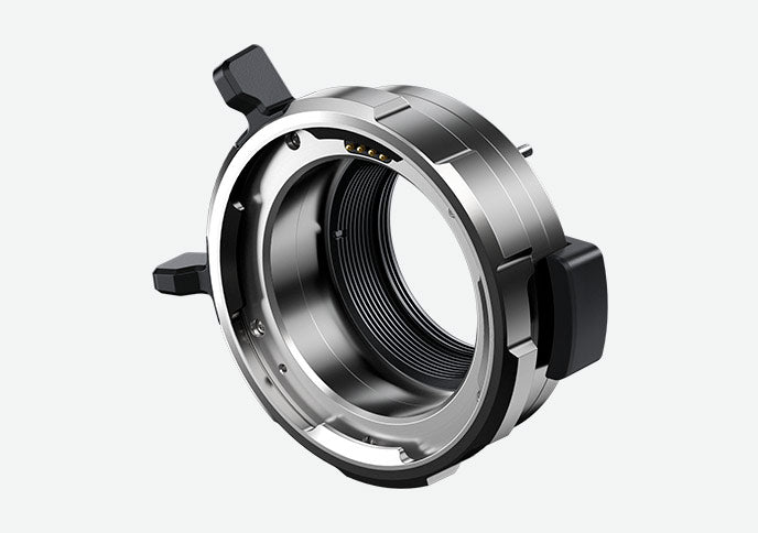 Blackmagic URSA Mini Pro PL Mount, Optional PL lens mount which features contact pins for compatibility with Cooke's i/Technology protocol allowing lens information to be saved as metadata and used in software like DaVinci Resolve