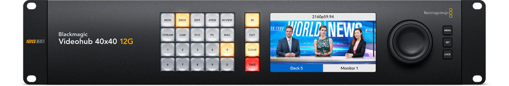 Blackmagic Videohub 80x80 12G, Massive 80x80 model zero latency 12G-SDI video router supports any combination of SD, HD and Ultra HD on the router at the same time