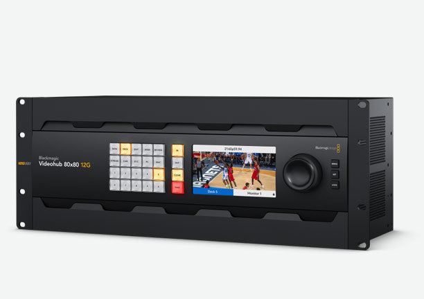 Blackmagic Videohub 80x80 12G, Massive 80x80 model zero latency 12G-SDI video router supports any combination of SD, HD and Ultra HD on the router at the same time
