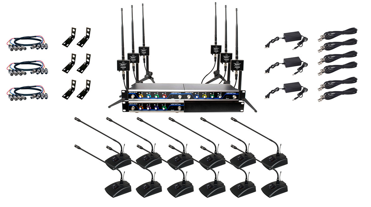 VocoPro BOOST-CONFERENCE-12 - 600ft. long-range digital wireless microphone package
