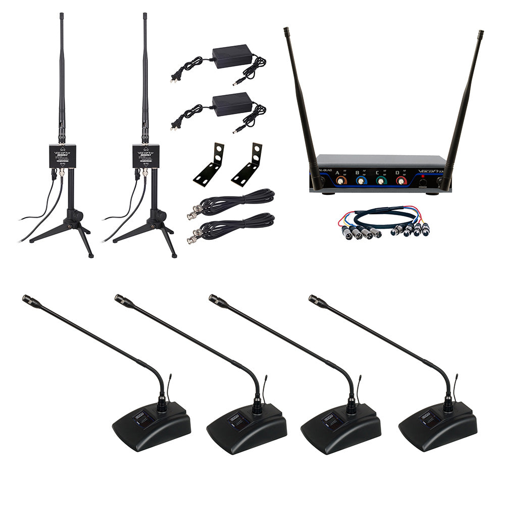 VocoPro BOOST-CONFERENCE-4 - 600ft. long-range digital wireless microphone package