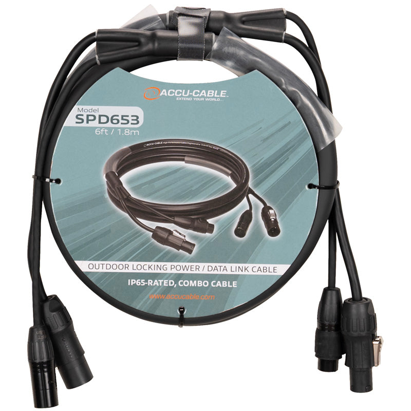Accu-Cable SPD653, 6 ft - 5-Pin DMX & IP65 Link Cables