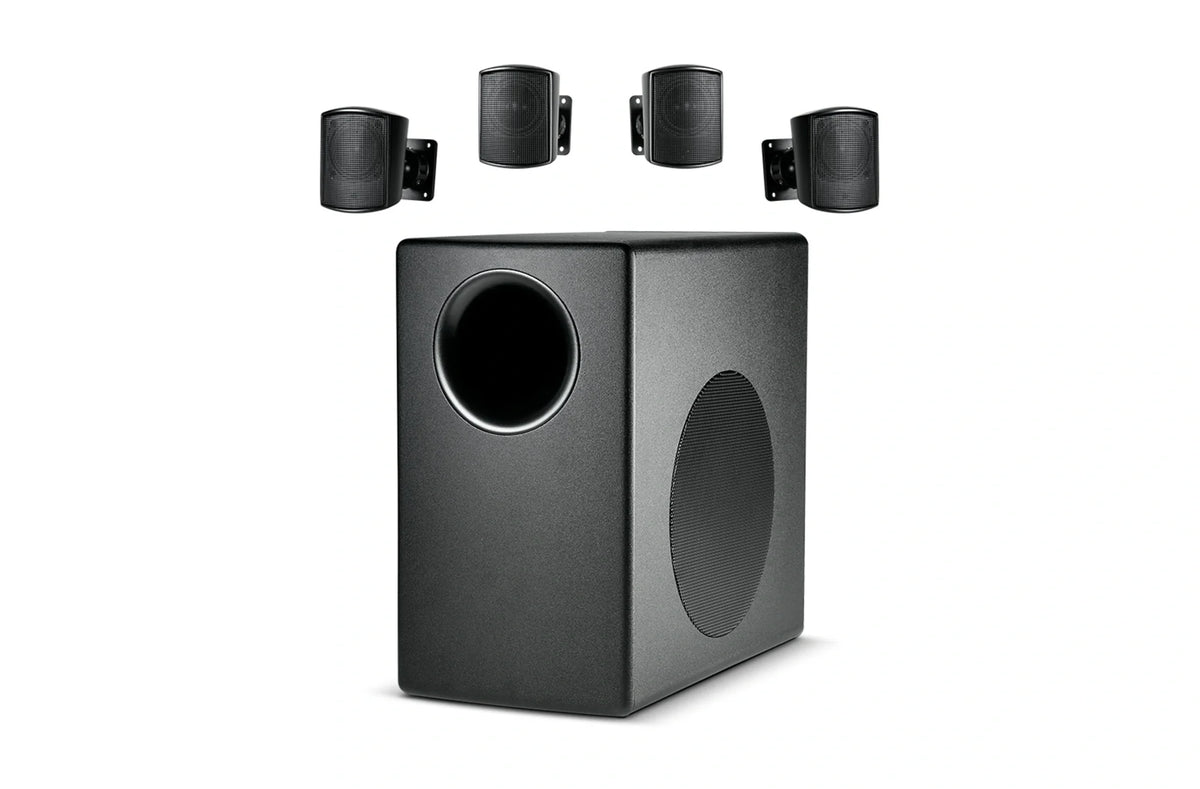 JBL C50PACK, Sub-Sat Speaker System (1 Subwoofer + 4 Satellites), Blk