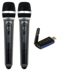VocoPro COMMANDER-USB-HANDHELD-2 - Two-Channel Digital UHF Wireless System with Handheld Microphones and USB Receiver for PC or Mac