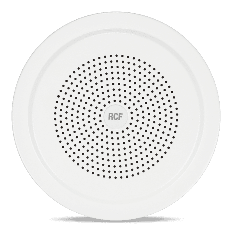 RCF DU 60EN - 5" Twin-Cone Ceiling Flush/Semi Flush Mounting Speaker, White, 6W, 70-100V - EN54-24