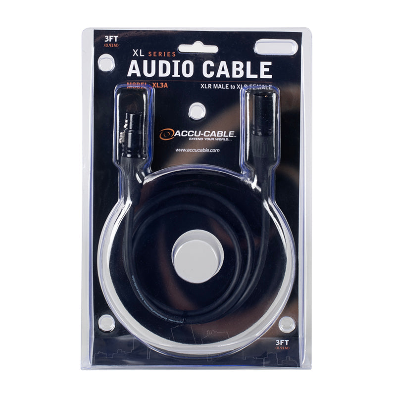 Accu-Cable XL3A, 3 ft Audio Cable
