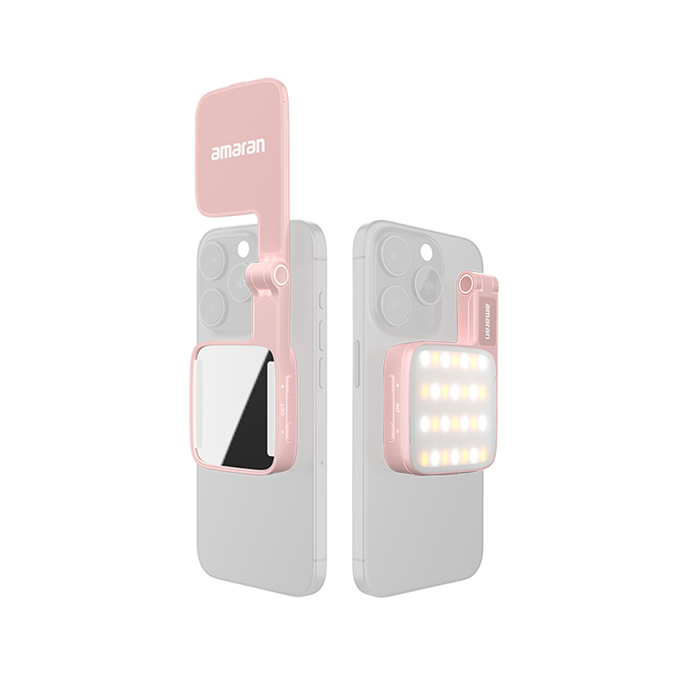 amaran Go (Pink), Ultra-compact, MagSafe & Qi2 compatible mini phone light for aspiring creators