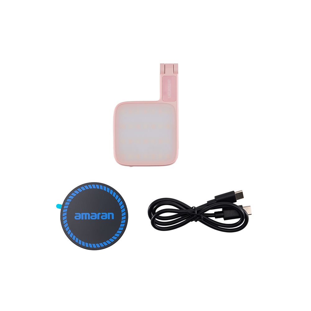 amaran Go (Pink), Ultra-compact, MagSafe & Qi2 compatible mini phone light for aspiring creators