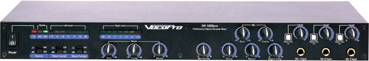 VocoPro DA-1000PRO - Professional 3 Mic Digital Echo Mixer