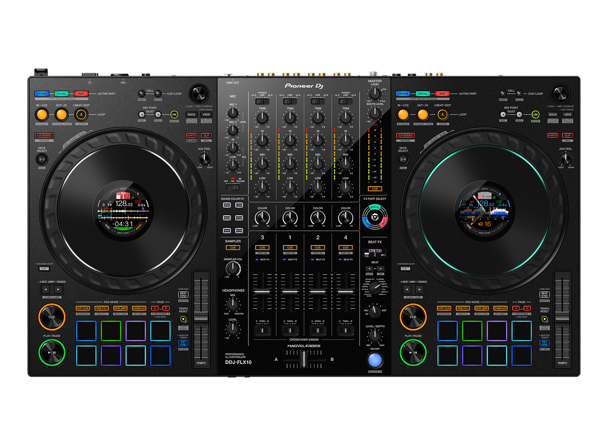 Pioneer DJ - AlphaTheta DDJ-FLX10, 4-channel professional DJ controller