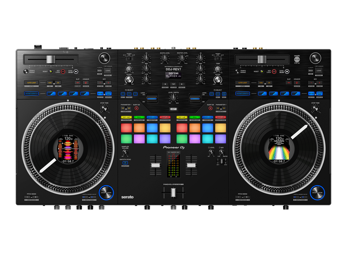 Pioneer DJ - AlphaTheta DDJ-REV7, Scratch-style 2-channel professional DJ controller for multiple DJ applications