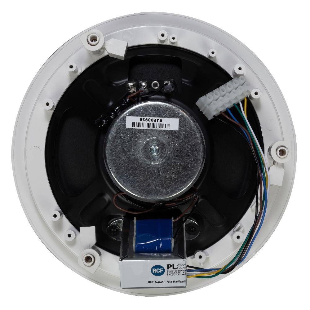 RCF PL8X W - Passive 80W 8" 2-Way Coaxial Ceiling Speaker with Transformer - 70/100V (IP44) (White)