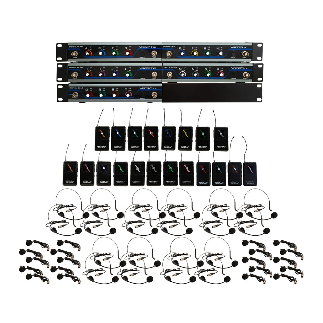 VocoPro Digital-Play-20 - 20 Channel UHF Wireless Headset/Lapel Microphone System
