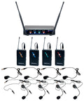 VocoPro Digital-Quad-B1 - Four Channel Wireless Headset & lapel Mic System "Mic-on-Chip" Technology