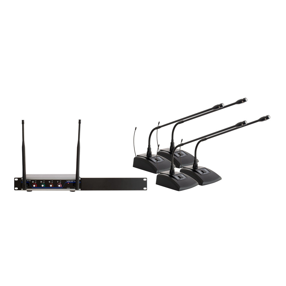 VocoPro DIGITAL-QUAD-C-500 - Four Channel UHF Wireless Mic System with Conference Mics