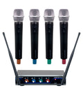 VocoPro Digital-Quad-H1 - Four Channel Wireless Handheld Microphone System "Mic-on-Chip" Technology