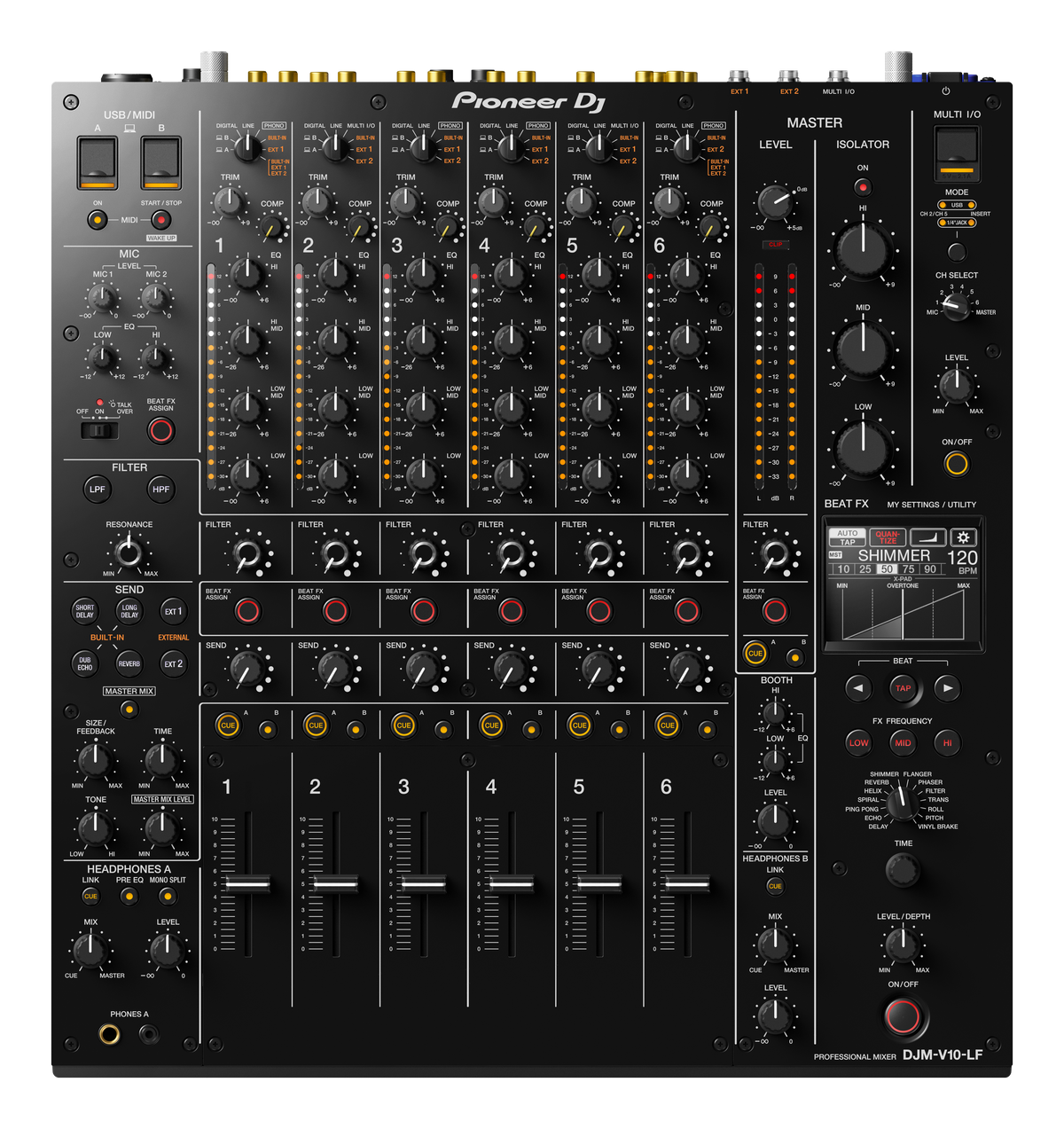 Pioneer DJ - AlphaTheta DJM-V10-LF, Creative style 6-channel professional DJ mixer with long fader
