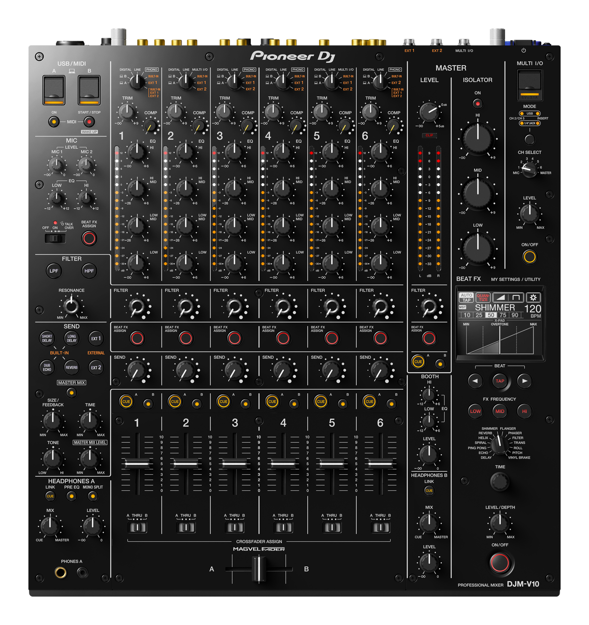 Pioneer DJ - AlphaTheta DJM-V10, Creative style 6-channel professional DJ mixer