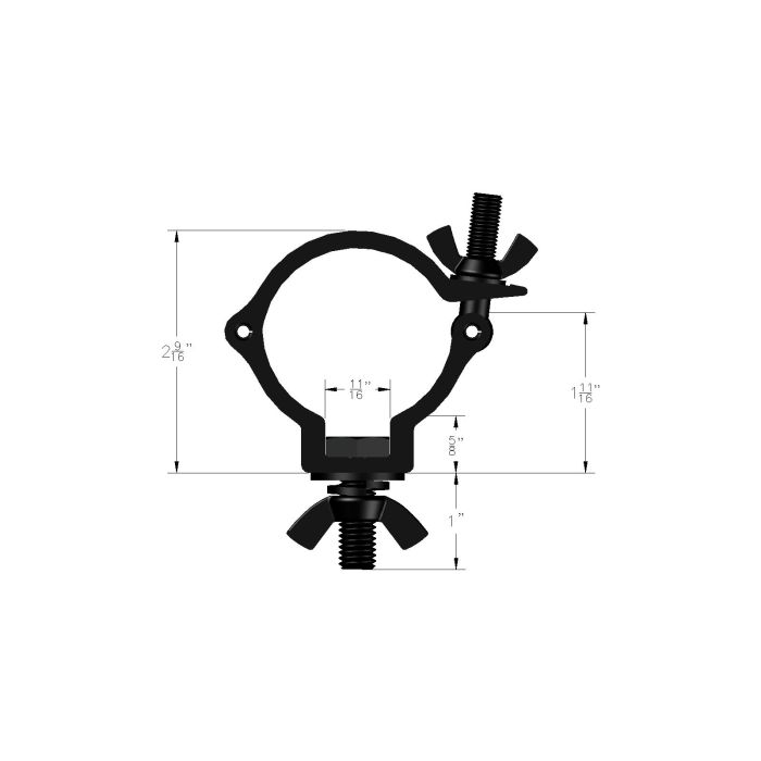PRODJ-MINI-360-BLK 2" WRAP AROUND CLAMP-LD BLACK | DT5001