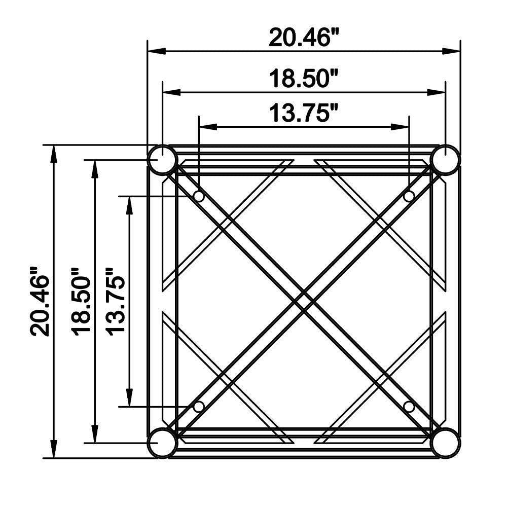 Global Truss DT-GP20-10FT, 10 ft DT-GP 20.5 in End Plate Bolt Together Truss