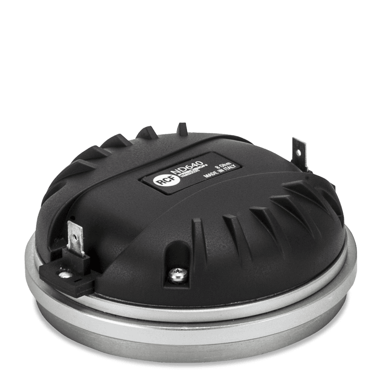 RCF ND640, 1.4" Exit Compression Driver, 90W RMS, 180W Program, 110 dB Sensitivity, 700 Hz-20 kHz, Titanium Diaphragm, 8 Ohm
