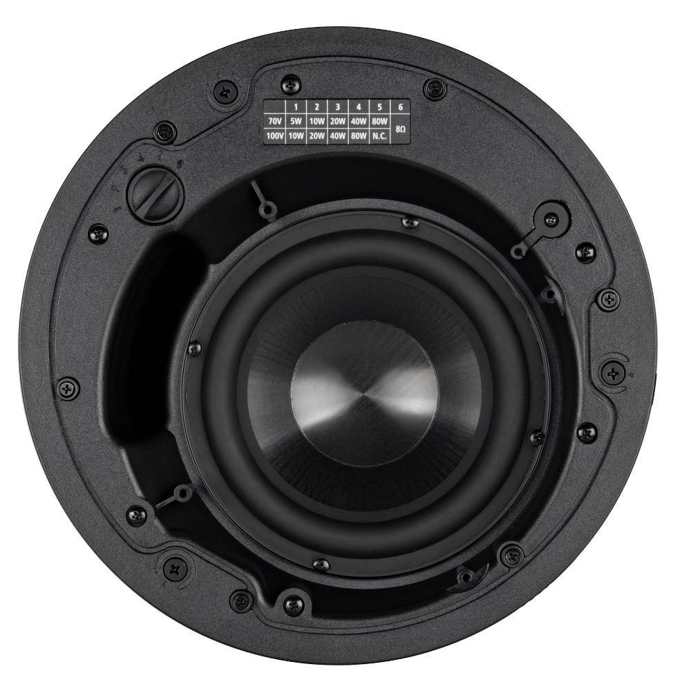 RCF CMR-S-60T-W - Passive 320W 6.5" 2-Way Ceiling Subwoofer w/ Transformer - 8 Ω, 70/100V (White)