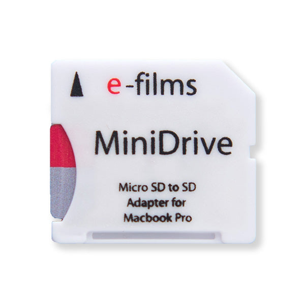 E-Films EF-1901 MiniDrive MicroSD to SD Adapter, Half Size Expandable Storage for MacBook Pro SD Slot, Time Machine Compatible, Supports MicroSD Cards up to 128GB