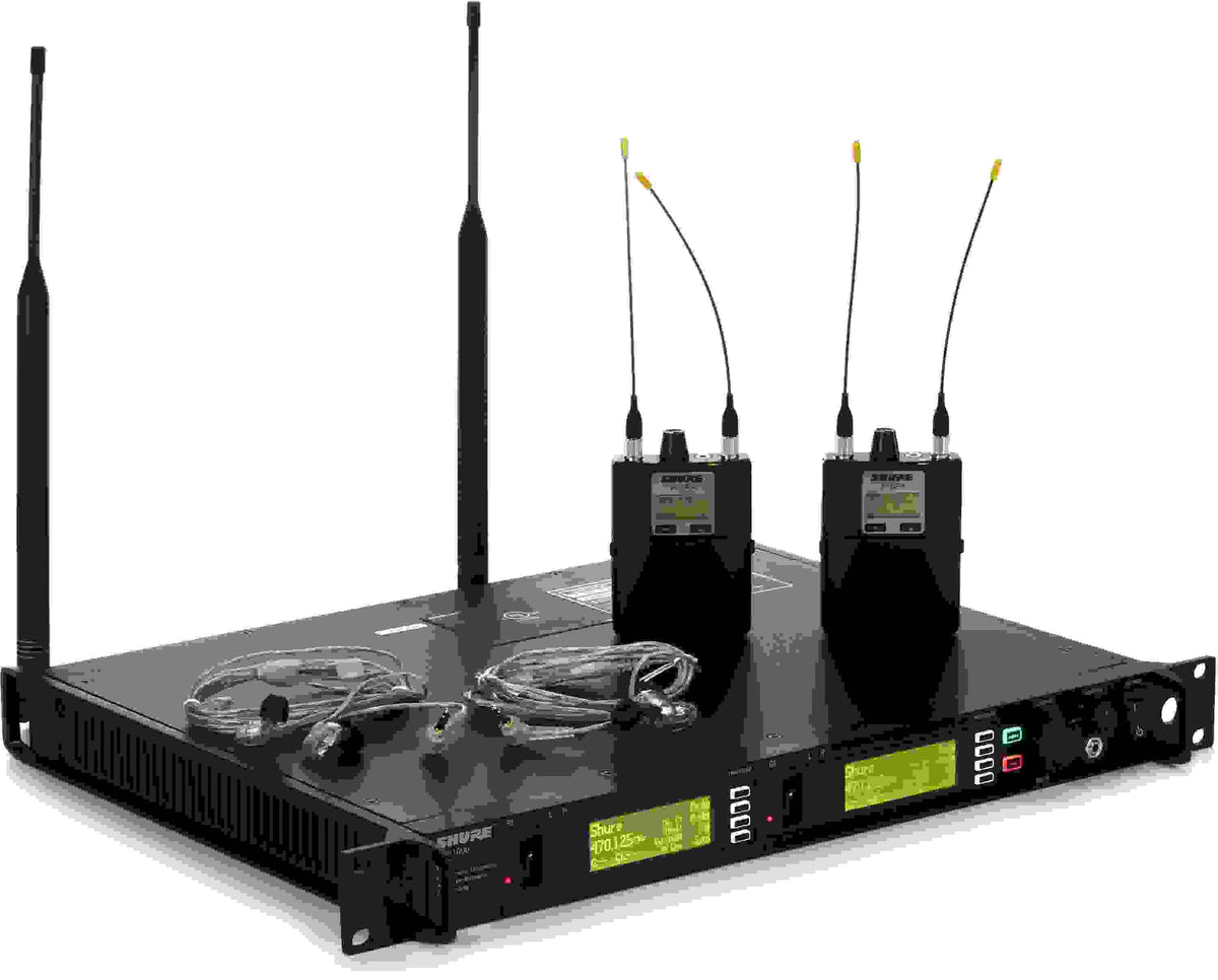 Shure P10TR+425CL-G10, Shure PSM 1000 Personal Monitor System with Dual Transmitter, Two Diversity Bodypack Receivers and Two SE425 Earphones
