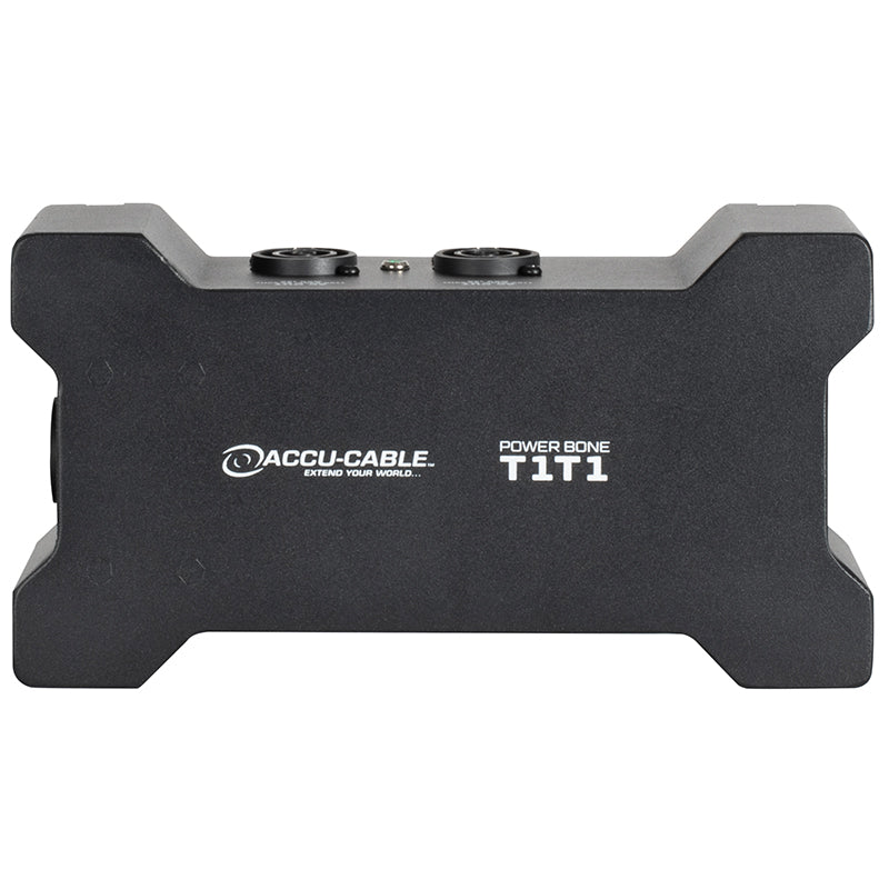 ADJ Power Bone T1T1, Distribution Box for Seetronic IP65 Locking Power Input and Thru Connections with 4 x Seetronic IP65 Locking Power Output Connections
