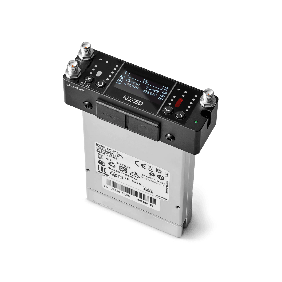 Shure ADX5DUS-C, ADX5D Portable Receiver, 925-1000MHz